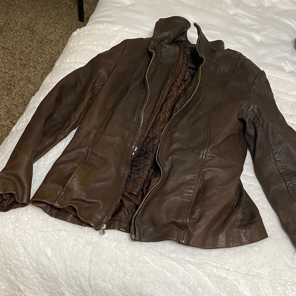 Source Unknown Rich Brown Leather Jacket - image 1